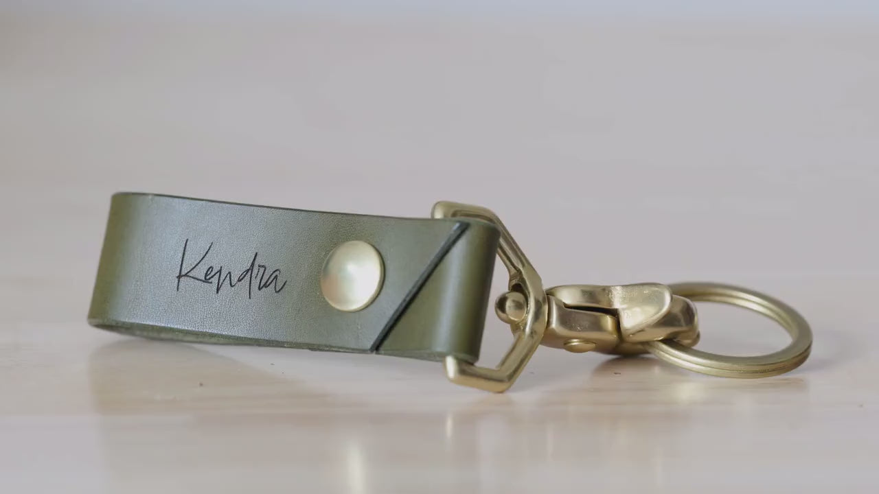 Personalized Leather Keychain, Customized Keychain, Custom Leather Key chain, Key Fob Gift, Belt Clip Key Ring, Present For Him or Her