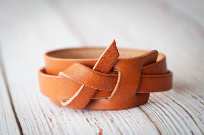 Handmade Leather Bracelet Cuff | The Hitch Wrap | Rustic Walnut | Knot Bracelet Boho Style | Gift for her | Mens Bracelet