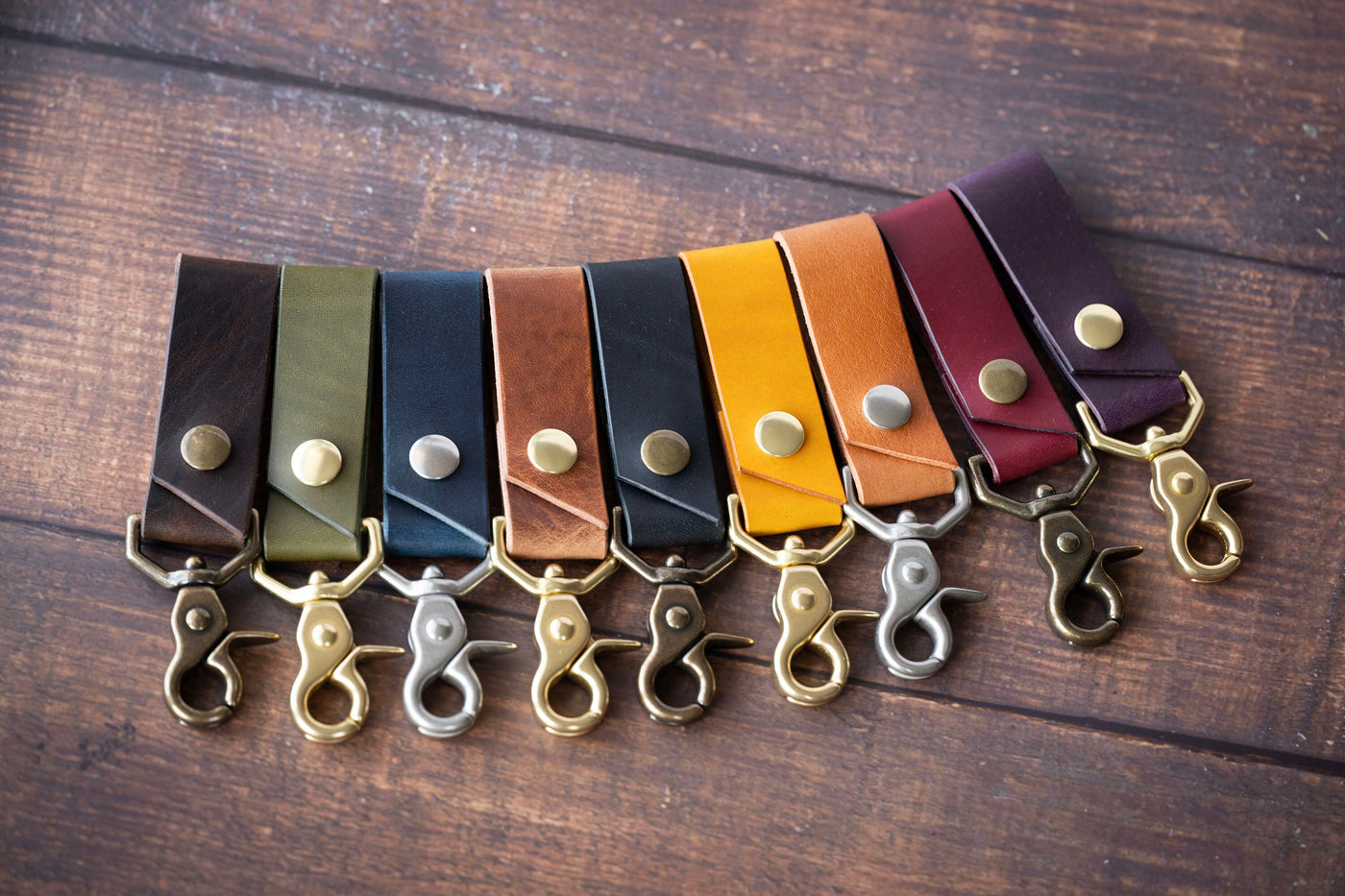 Boho Leather Keychain, Personalized Key Snap, Custom Leather Key chain, Key Fob Gift, Belt Clip Key Ring, Present For Him or Her