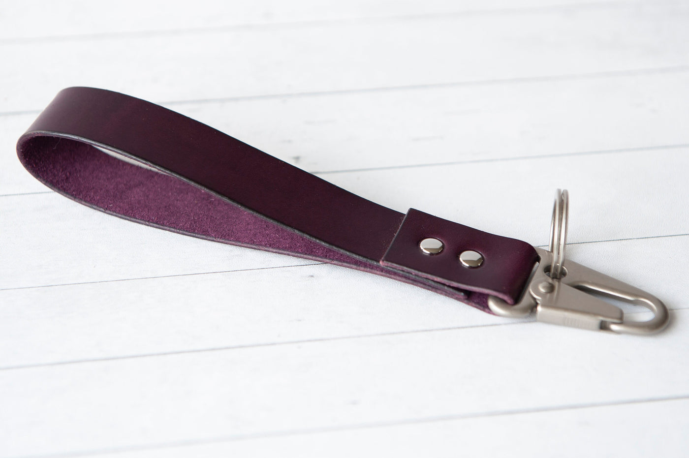 Leather Clutch Keyring Bracelet - Keychain for keys - Purse Clip