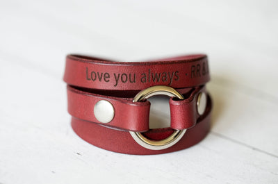Wedding Ring Bracelet Leather - Handmade Bracelet - Keepsake - Grief Memory Wedding Band Bracelet - Wear The Ring Memorial Bracelet