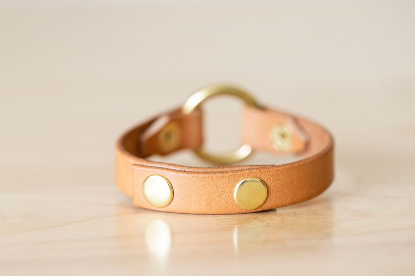 Leather Ring Bracelet - Wedding Ring Bracelet - Walnut + Antique Brass - Grief Memory Wedding Band Bracelet - Wear The Ring