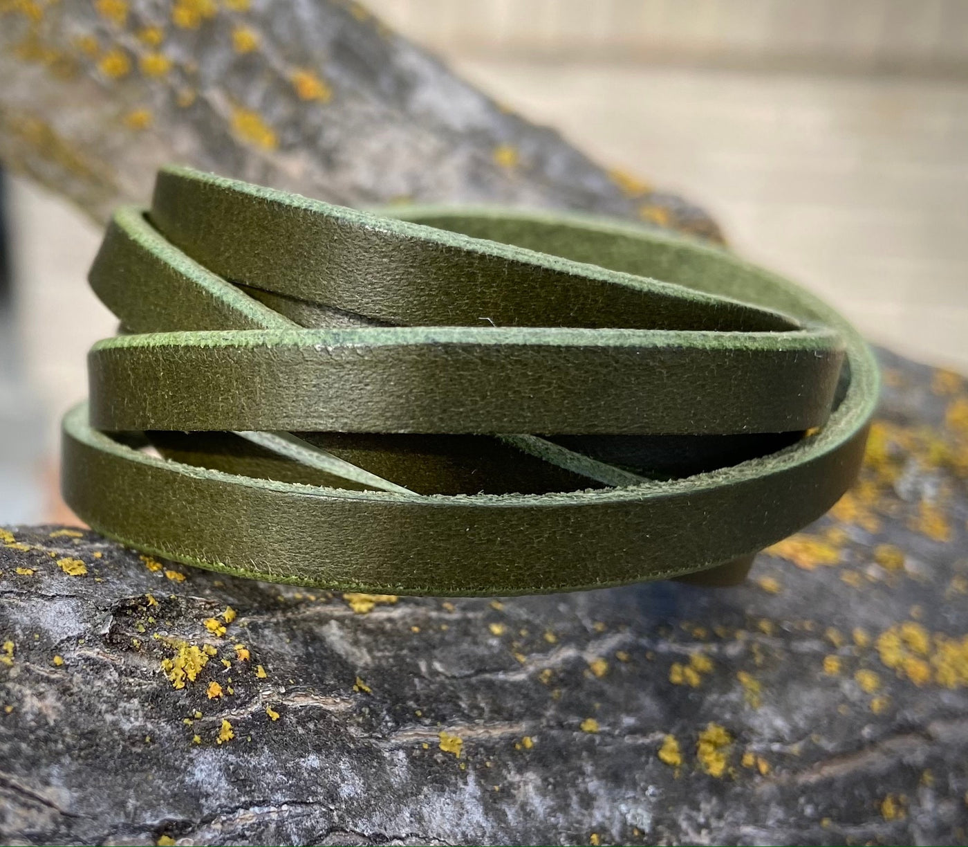 Wrap Braclet, Olive Green Italian Leather Bracelet For Women, Handmade, Custom, Gifts for her, Adjustable Option