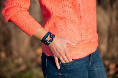 Leather Bracelet Ring, Handmade Jewelry