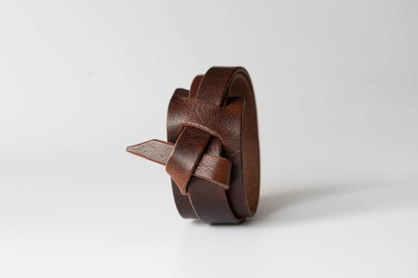 Leather Hitch Bracelet Rustic Brown Wrap Cuff Handmade