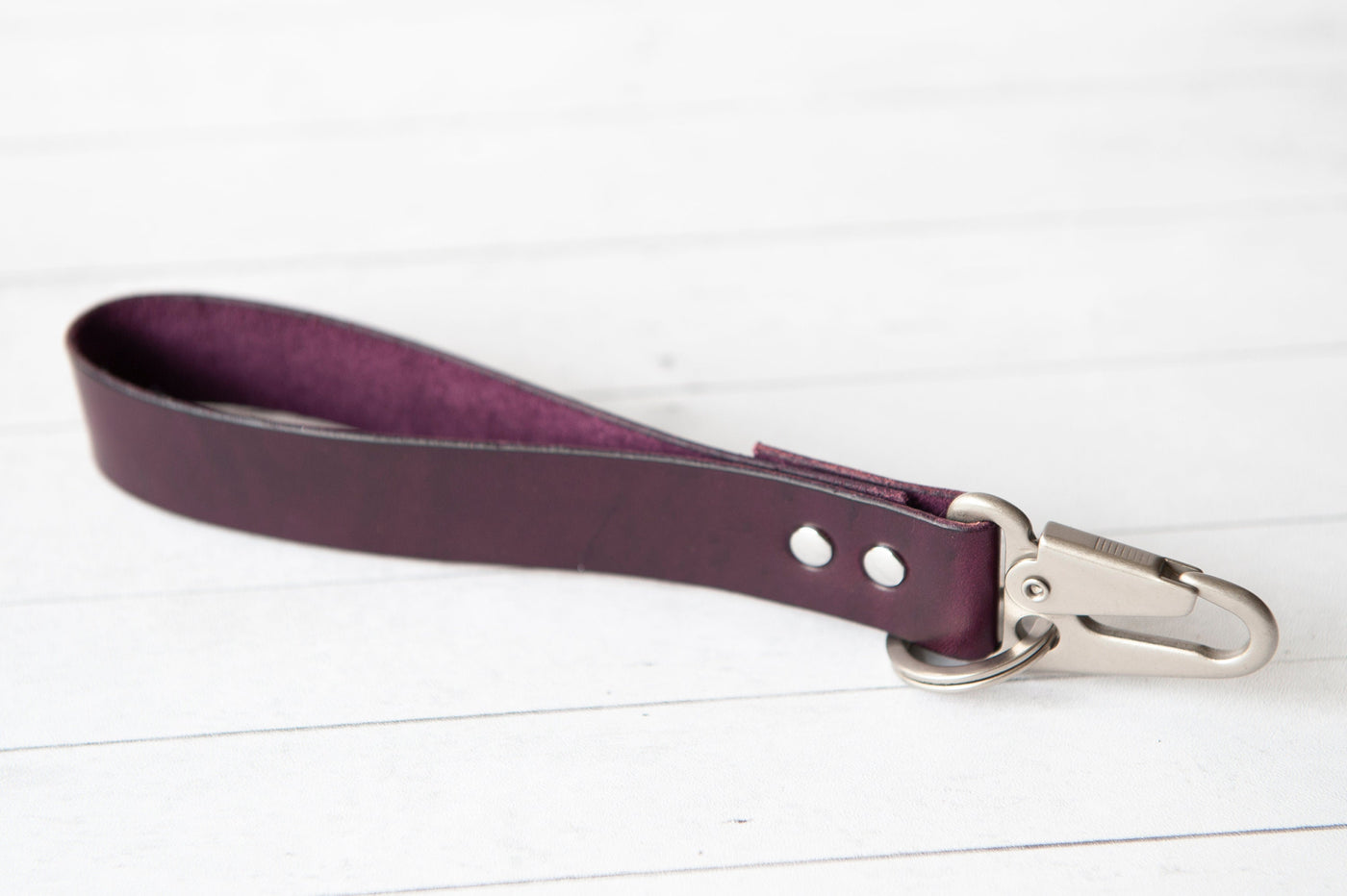 Eggplant Purple Wristlet | Boho Personalized Leather Key, Custom Keychains Key Fob Keyring, Gift for Her, Purse Clip Clutch