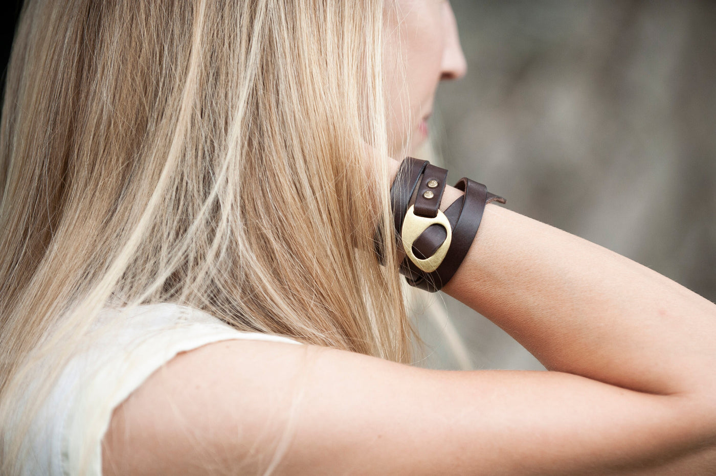 Personalized Leather Wrap Bracelet, Engrave Custom Words , Oliver Green Leather