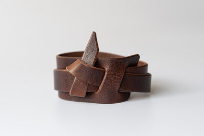 Handmade Leather Bracelet Cuff | The Hitch Wrap | Rustic Walnut | Knot Bracelet Boho Style | Gift for her | Mens Bracelet