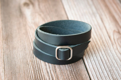 Leather Wrap Bracelet - Handmade Gift - Mens Bracelet - Womens Band - Boho Style - Minimalist