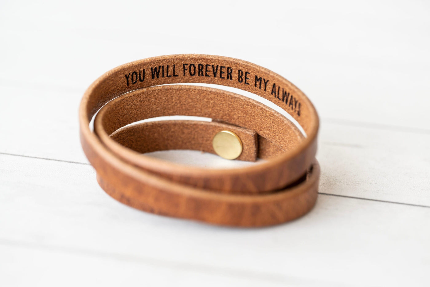 Leather Bracelet For Her - Secret Message - Hidden Words - Triple Wrap - Mens Bracelet