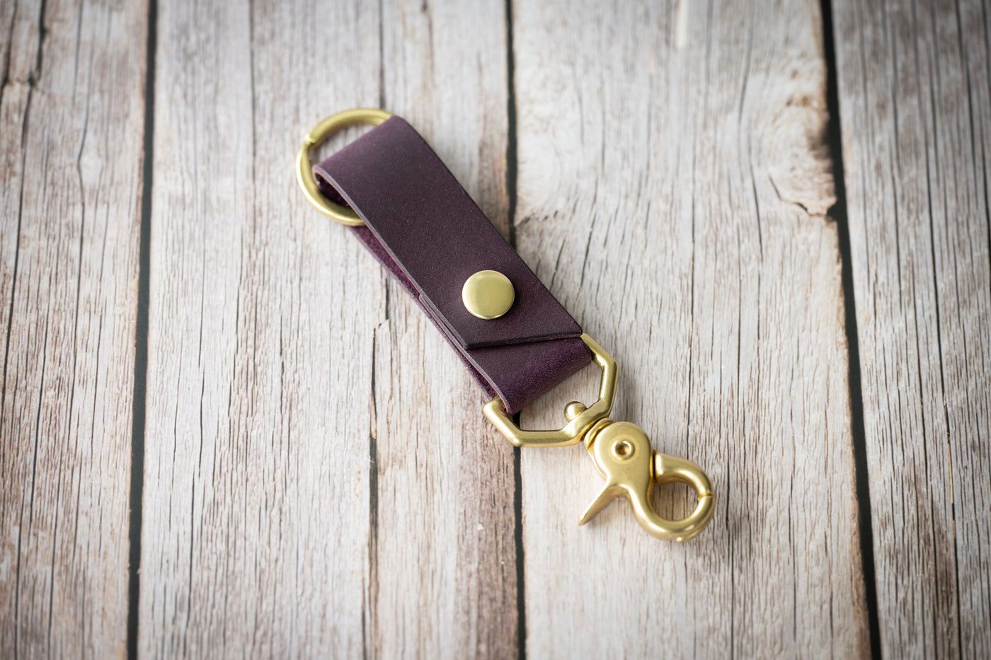 Leather Keychain Key Fob - Keyring for keys - Belt Clip - Purse Swivel Snap - Personalized Gift For Her - Present For Him