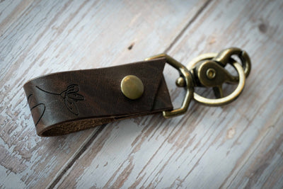 Leather Keychain Key Ring - Key Fob for keys - Belt Clip - Purse Snap - Custom Personalizations - Gift For Him - Present For Her