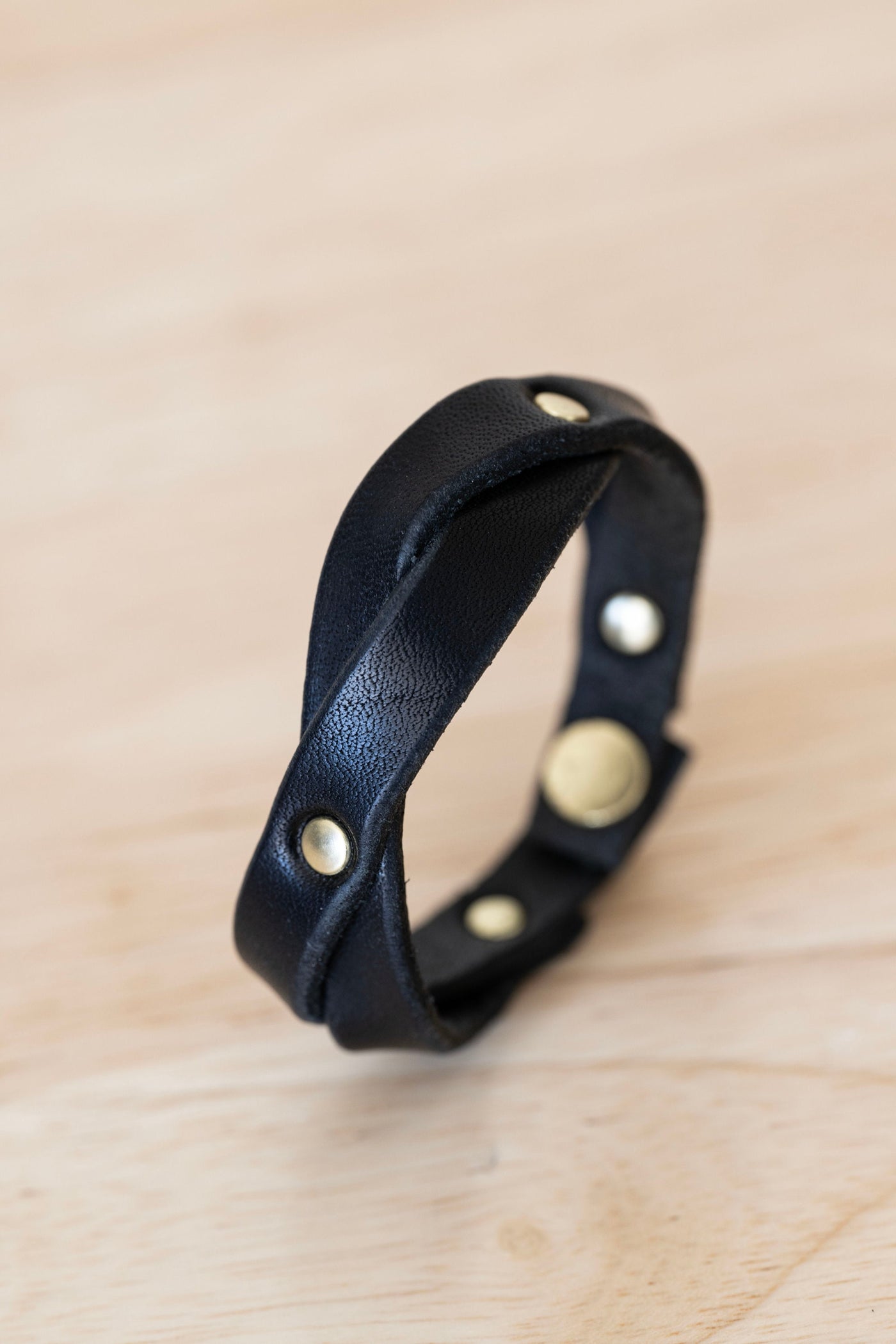 Leather Bracelet | The Twisted Rivet | Black + Brass | Personalized Leather Wrap Bracelet | Gift For Her