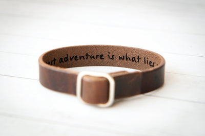 Personalized Leather Bracelet - Secret Message - Hidden Engraving - Gift For Her - Mens Bracelet - Affirmations