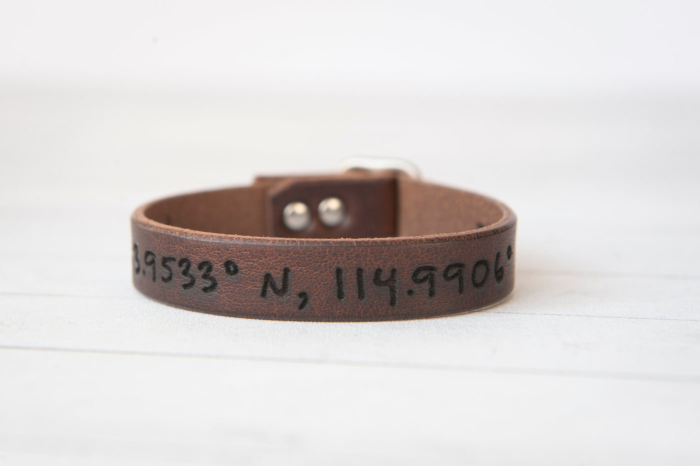 Personalized Gift - Leather Bracelet Handmade - Brown Leather Engraved