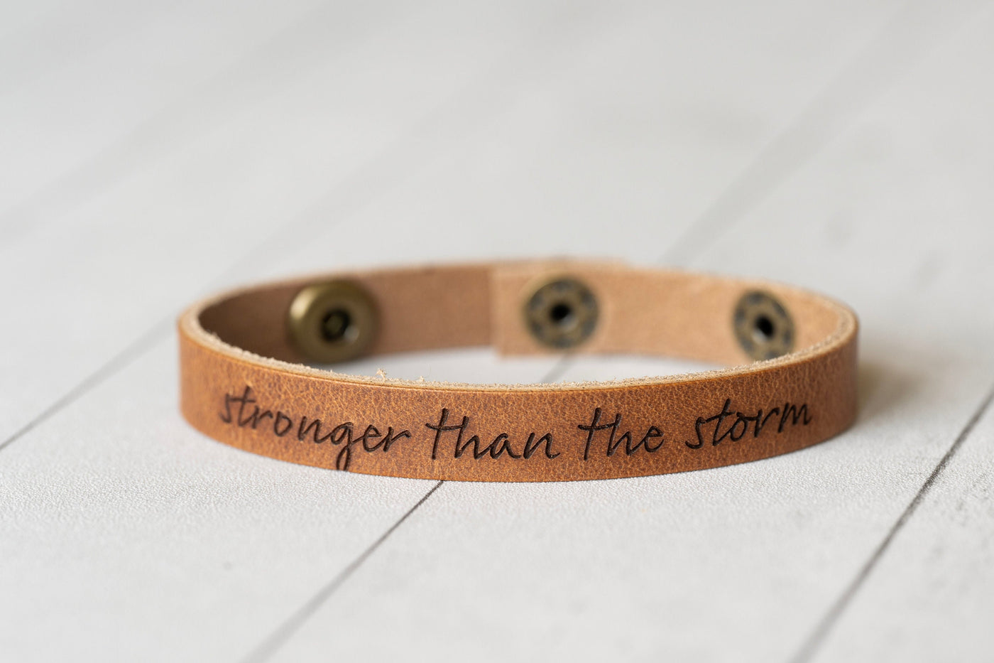 Personalized Leather Bracelet Real Leather Made in the USA Customize Words Quotes Perfect Gift For Her or Him Mens Bracelet Womens Bracelet