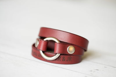 Wedding Ring Bracelet Leather - Handmade Bracelet - Keepsake - Grief Memory Wedding Band Bracelet - Wear The Ring Memorial Bracelet