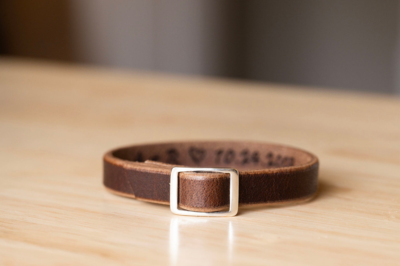 Handmade Leather Bracelet | Sterling Silver + Rustic Brown | Remember Your Why Skinny Wrap | Affirmations Personalized Engraved Adjustable