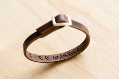 Handmade Leather Bracelet | Sterling Silver + Rustic Brown | Remember Your Why Skinny Wrap | Affirmations Personalized Engraved Adjustable