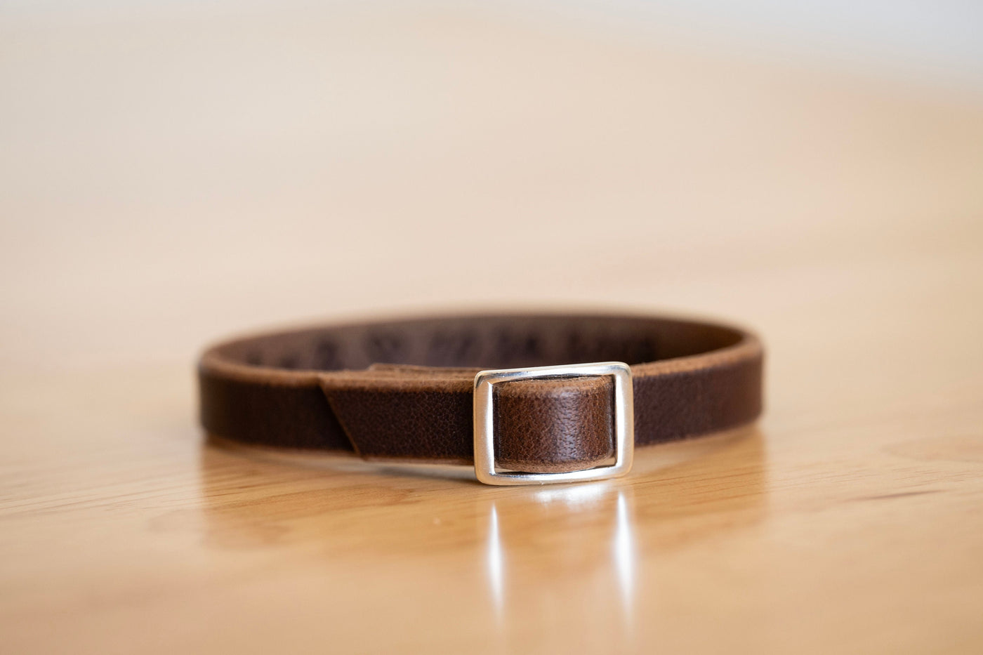 Handmade Leather Bracelet | Sterling Silver + Rustic Brown | Remember Your Why Skinny Wrap | Affirmations Personalized Engraved Adjustable