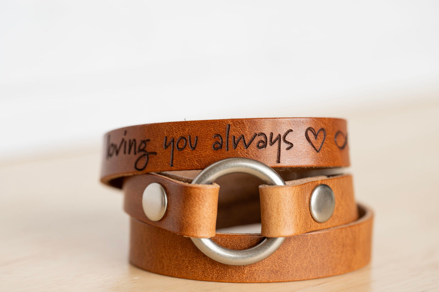 Ring Leather Bracelet - Wedding Ring Bracelet - Keepsake - Grief Memory Wedding Band Bracelet - Wear The Ring Memorial Bracelet