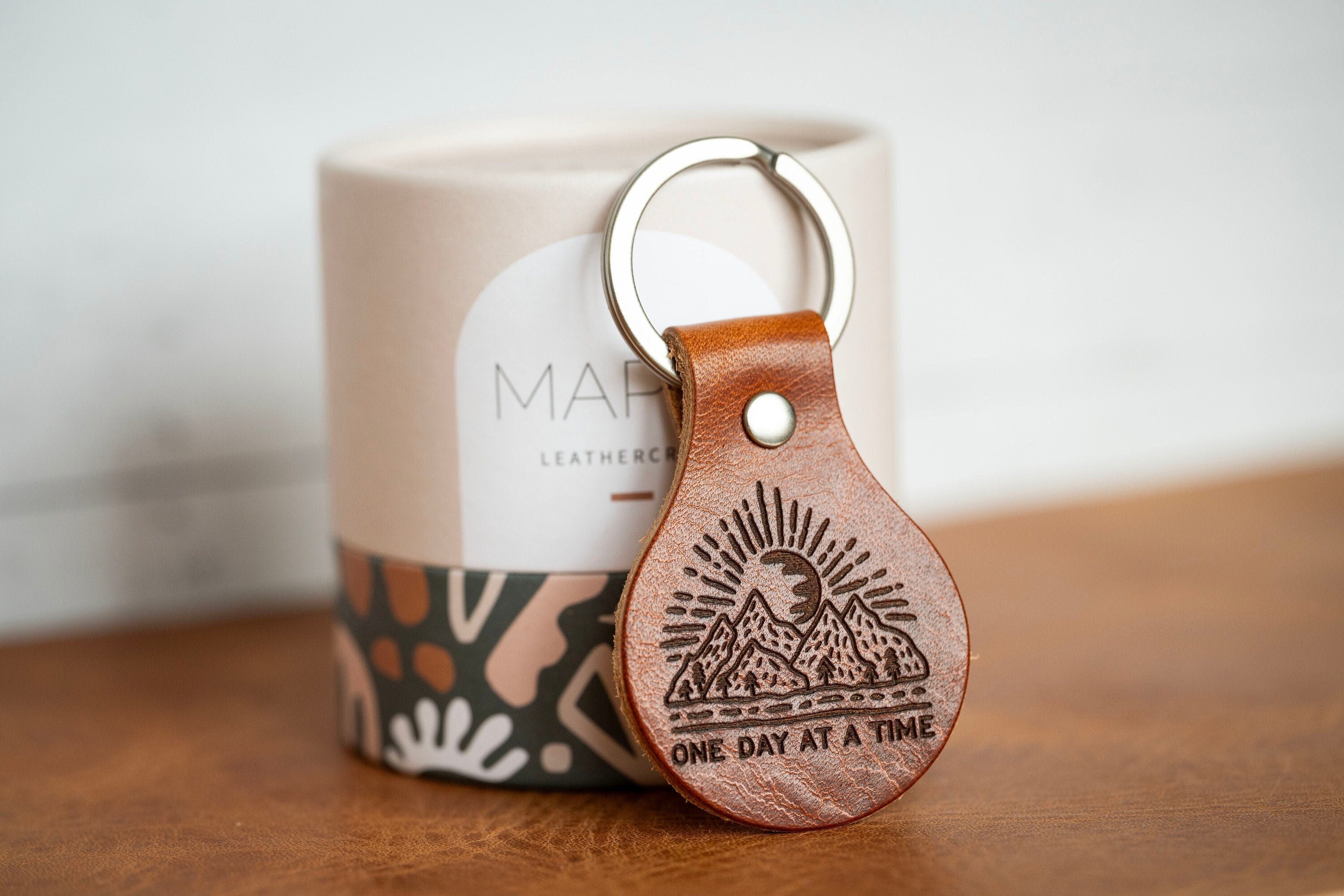 Time Keychain One Day At A Time Keychain Reminder – Maple Leathercraft