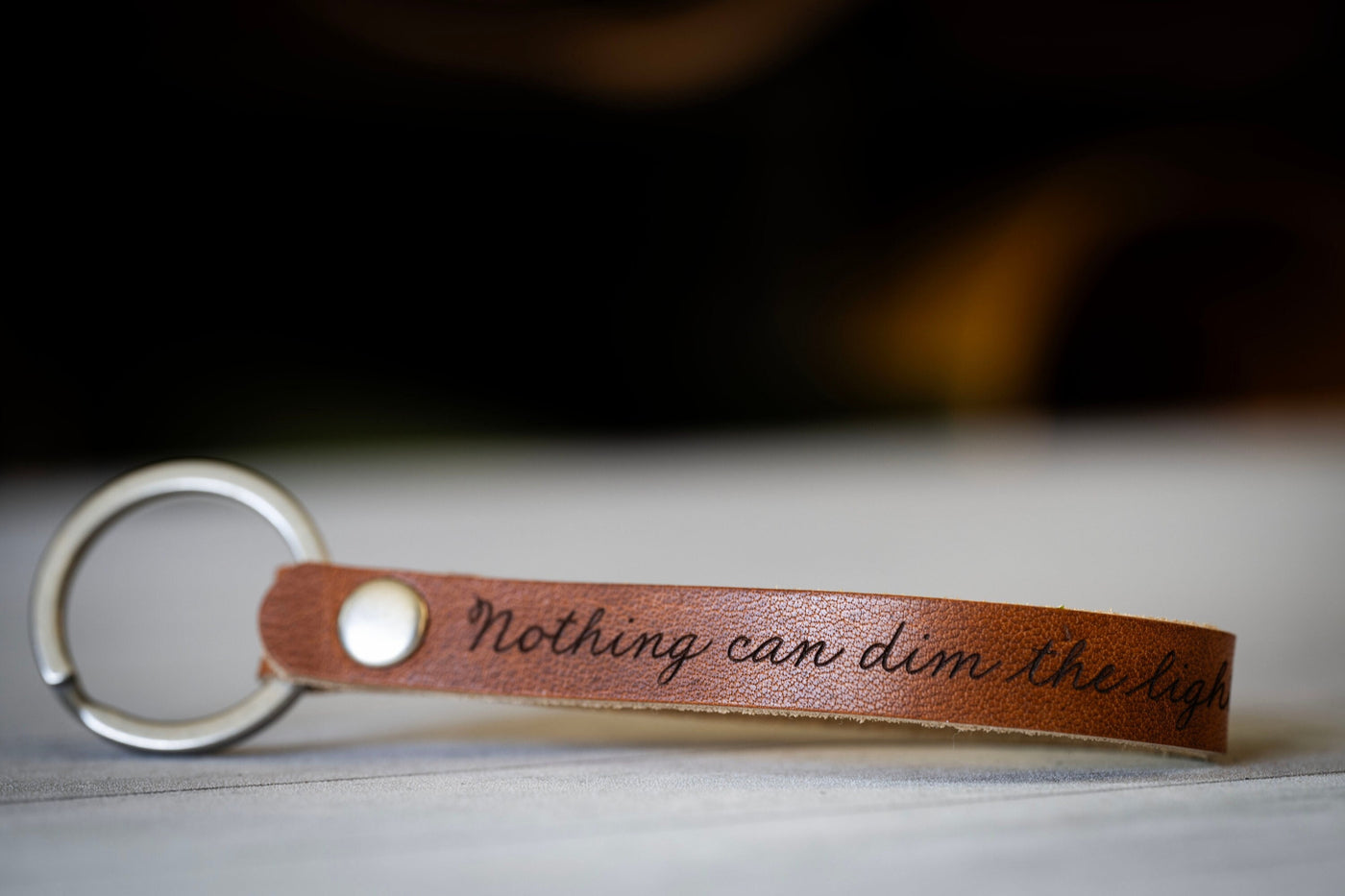 Leather Keychain Personalized Gift | Snap Keyring Custom Colors & Hardware | Engrave Words Quotes Affirmations | Perfect Gift Idea