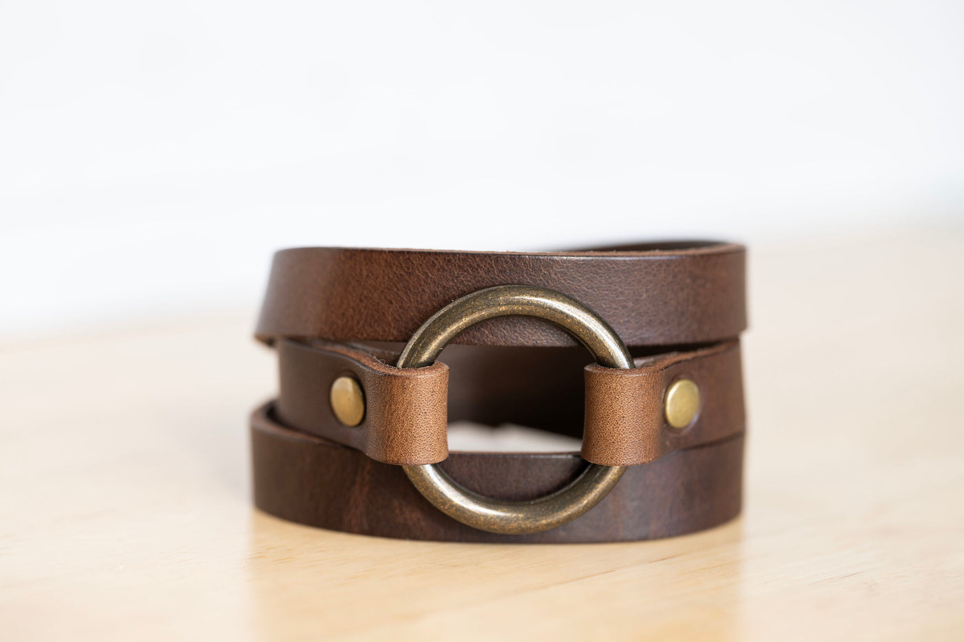 Leather Bracelet Ring, Handmade Jewelry