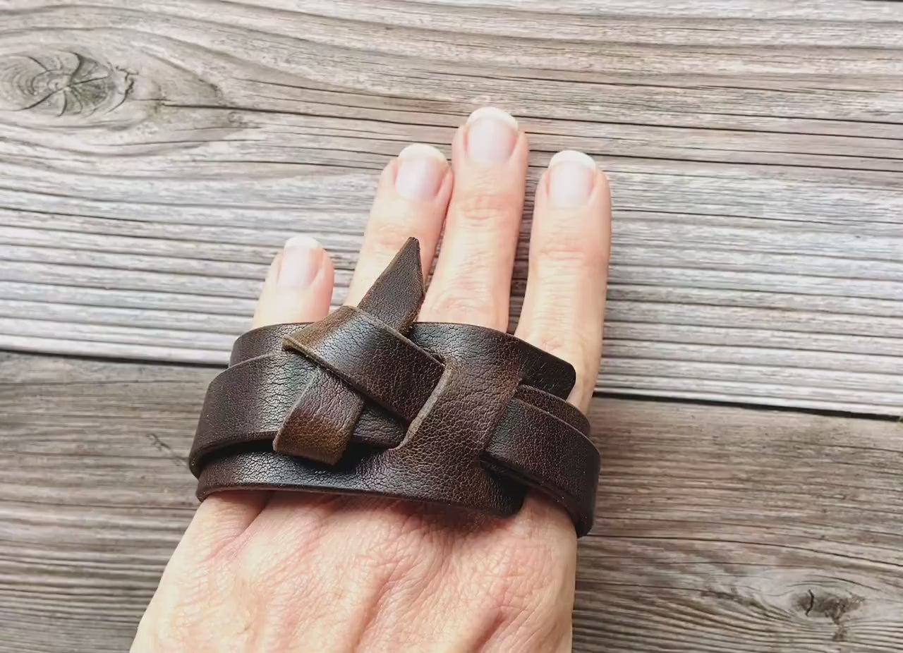 Leather Bracelet Cuff  | The Hitch Wrap | Handmade Knot Bracelet | Boho Style | Gift for her | Mens Bracelet