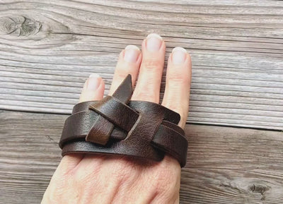 Leather Bracelet Cuff  | The Hitch Wrap | Handmade Knot Bracelet | Boho Style | Gift for her | Mens Bracelet