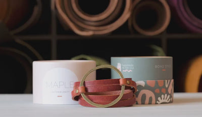 Boho Leather Wrap Bracelet Hoop Cuff Rustic Brown Leather Handmade Jewelry Personalized Gift For Her