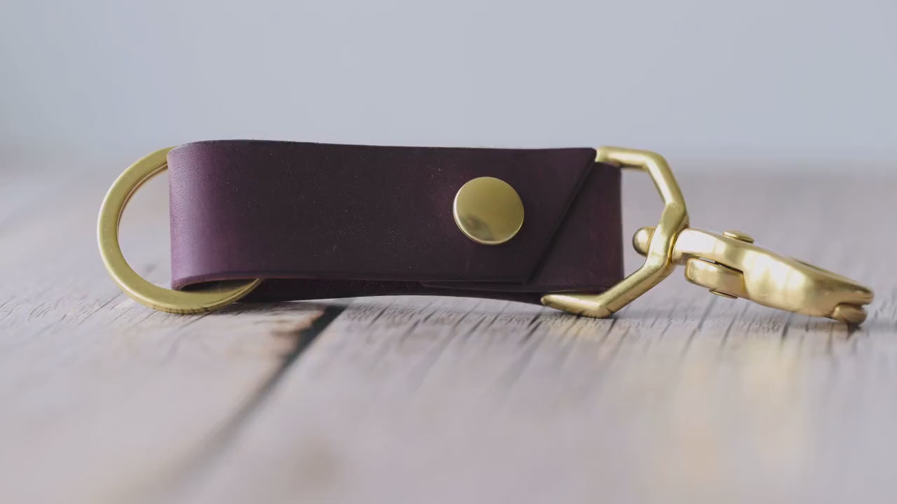 Leather Keychain Key Fob - Keyring for keys - Belt Clip - Purse Swivel Snap - Personalized Gift For Her - Present For Him